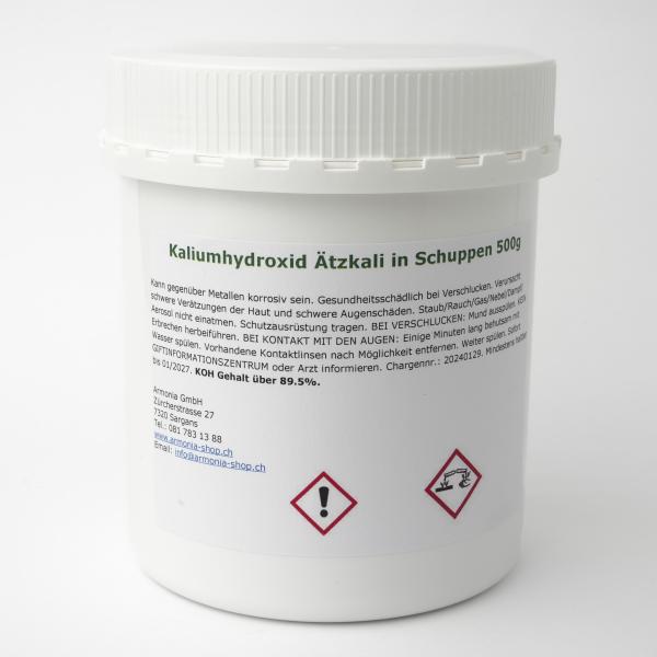 KOH (Kaliumhydroxid) Ätzkali in Schuppen